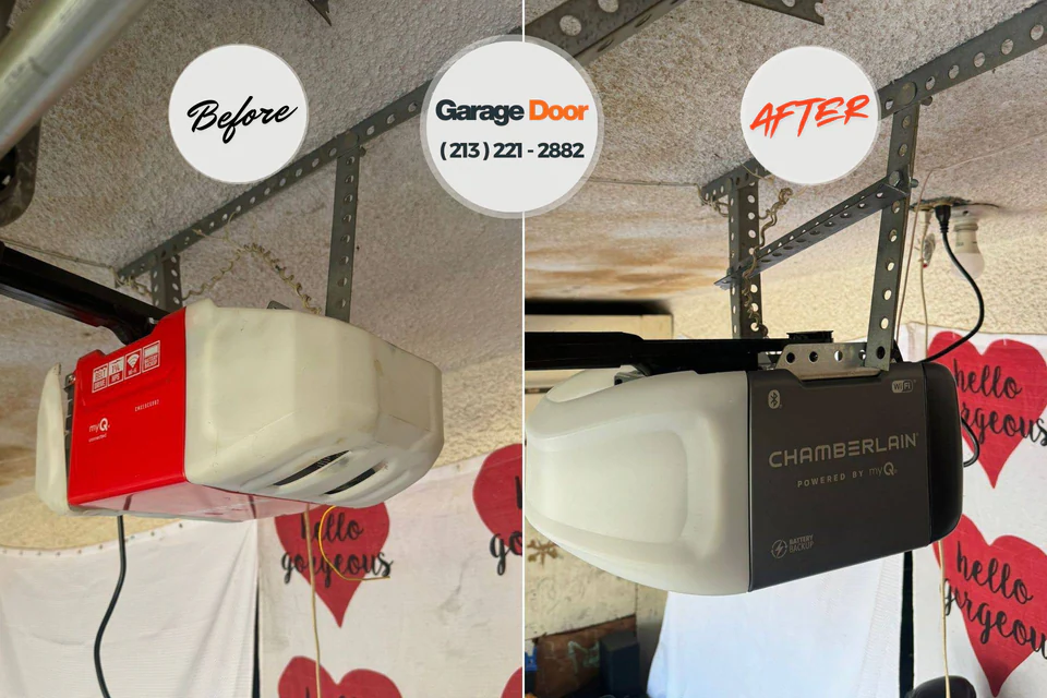 Before and after: garage door repair Fountain Inn, SC